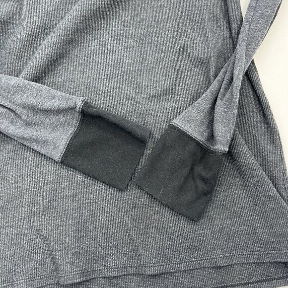 Eddie Bauer Thermal Cowl Neck Shirt Womens Large Gray Long Sleeve Waffle Knit - Picture 4 of 10